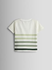 JoJo Maman Bébé Natural & Khaki Green Tractor 2-Pack Surf Applique & Printed T-Shirts - Image 4 of 7