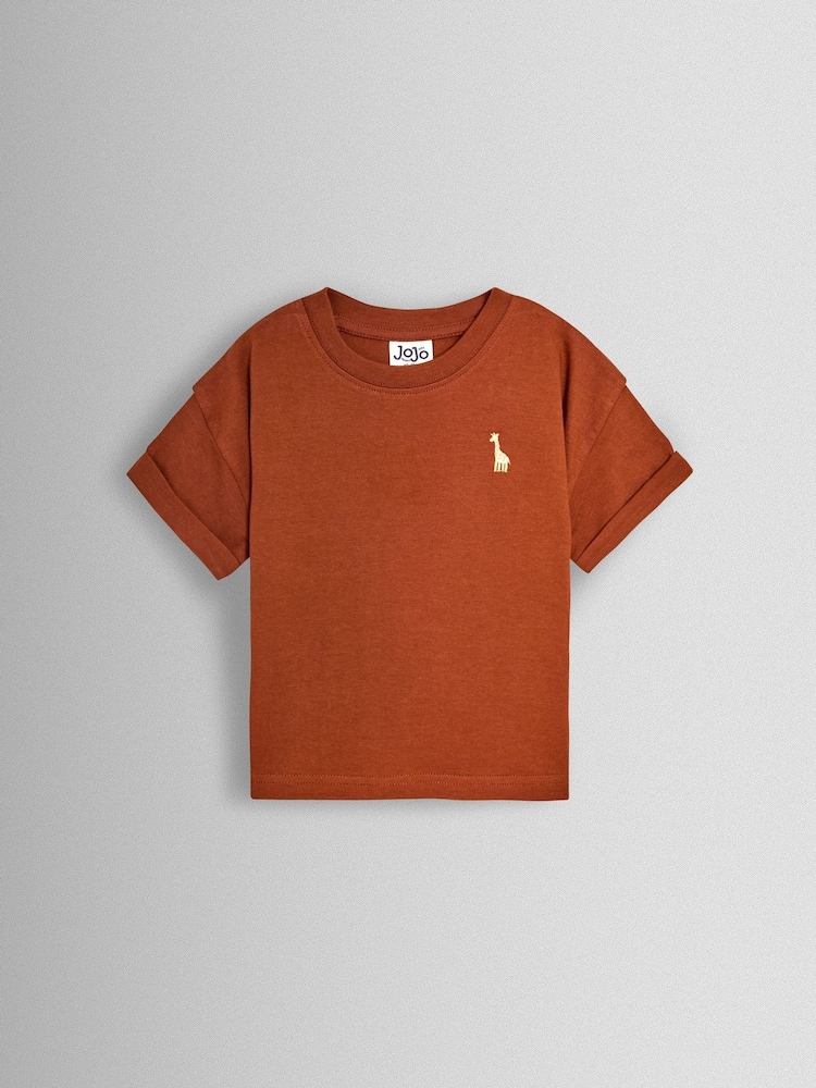 JoJo Maman Bébé Mid Brown 2-Piece T-Shirt & Stripe Joggers Set - Image 2 of 6 JoJo Maman Bébé Mid Brown 2-Piece T-Shirt & Stripe Joggers Set - Image 2 of 6