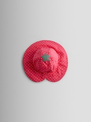 JoJo Maman Bébé Pink Strawberry Sun Hat - Image 3 of 4