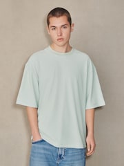Green EDIT Textured Boxy Fit T-Shirt - Image 1 of 4