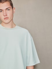 Green EDIT Textured Boxy Fit T-Shirt - Image 4 of 4