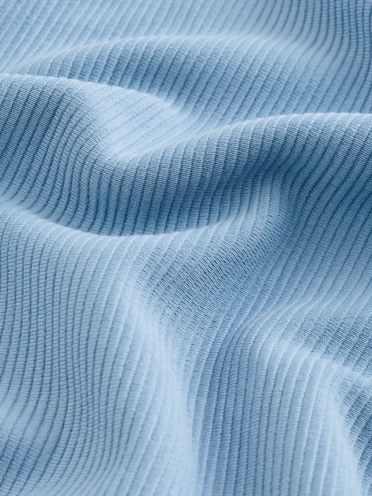 Blue EDIT Textured Boxy Fit T-Shirt - Image 7 of 7