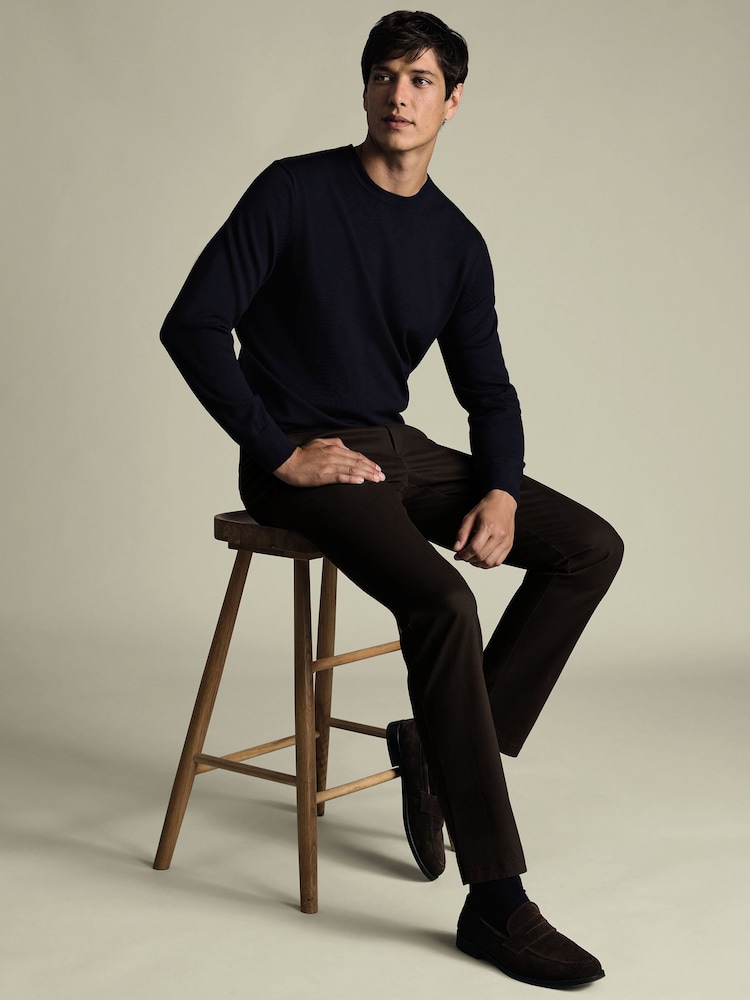 Charles Tyrwhitt Brown Chocolate Slim Fit Ultimate Non-Iron Chinos - Image 1 of 5 Charles Tyrwhitt Brown Chocolate Slim Fit Ultimate Non-Iron Chinos - Image 1 of 5