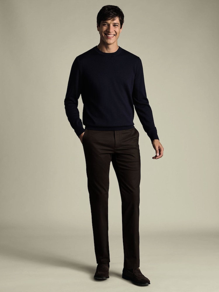 Charles Tyrwhitt Brown Chocolate Slim Fit Ultimate Non-Iron Chinos - Image 2 of 5 Charles Tyrwhitt Brown Chocolate Slim Fit Ultimate Non-Iron Chinos - Image 2 of 5