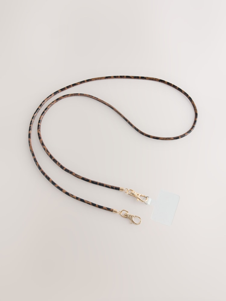 Leopard Print Across Body Phone Strap - Image 1 of 4
