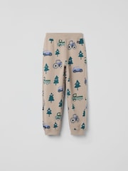 Polarn O. Pyret Natural Cotton Tree Print Joggers - Image 1 of 3