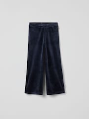 Polarn O. Pyret Blue Wide Leg Velour Trousers - Image 3 of 4
