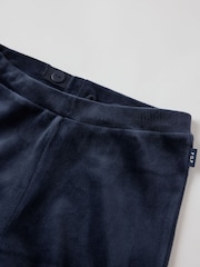 Polarn O. Pyret Blue Wide Leg Velour Trousers - Image 4 of 4