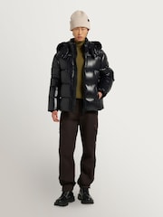 Moose Knuckles Black Kings Shiny Down Puffer Jacket - Image 3 of 6