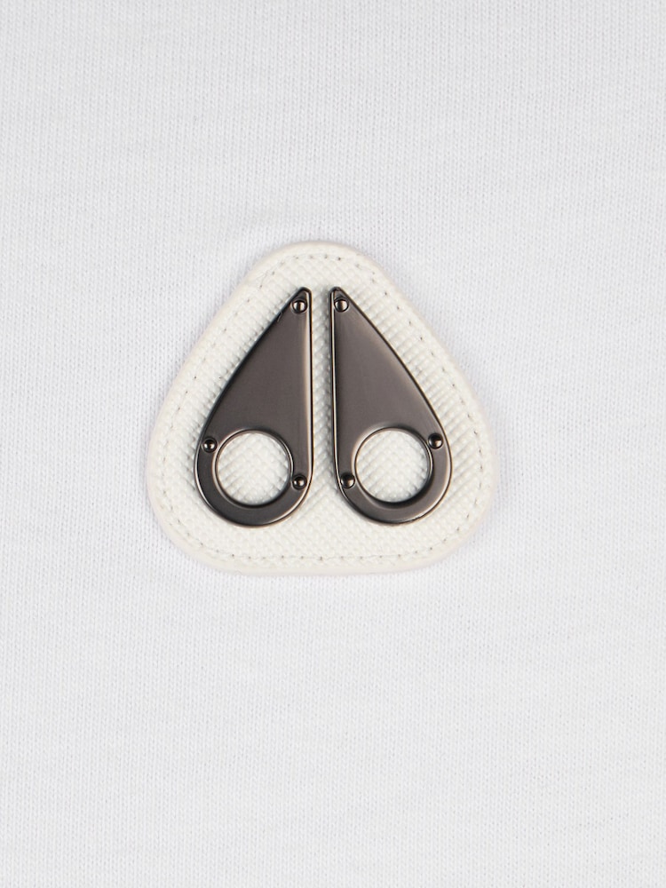 Moose Knuckles White Crescent Short Sleeve Logo T-Shirt - Image 6 of 6