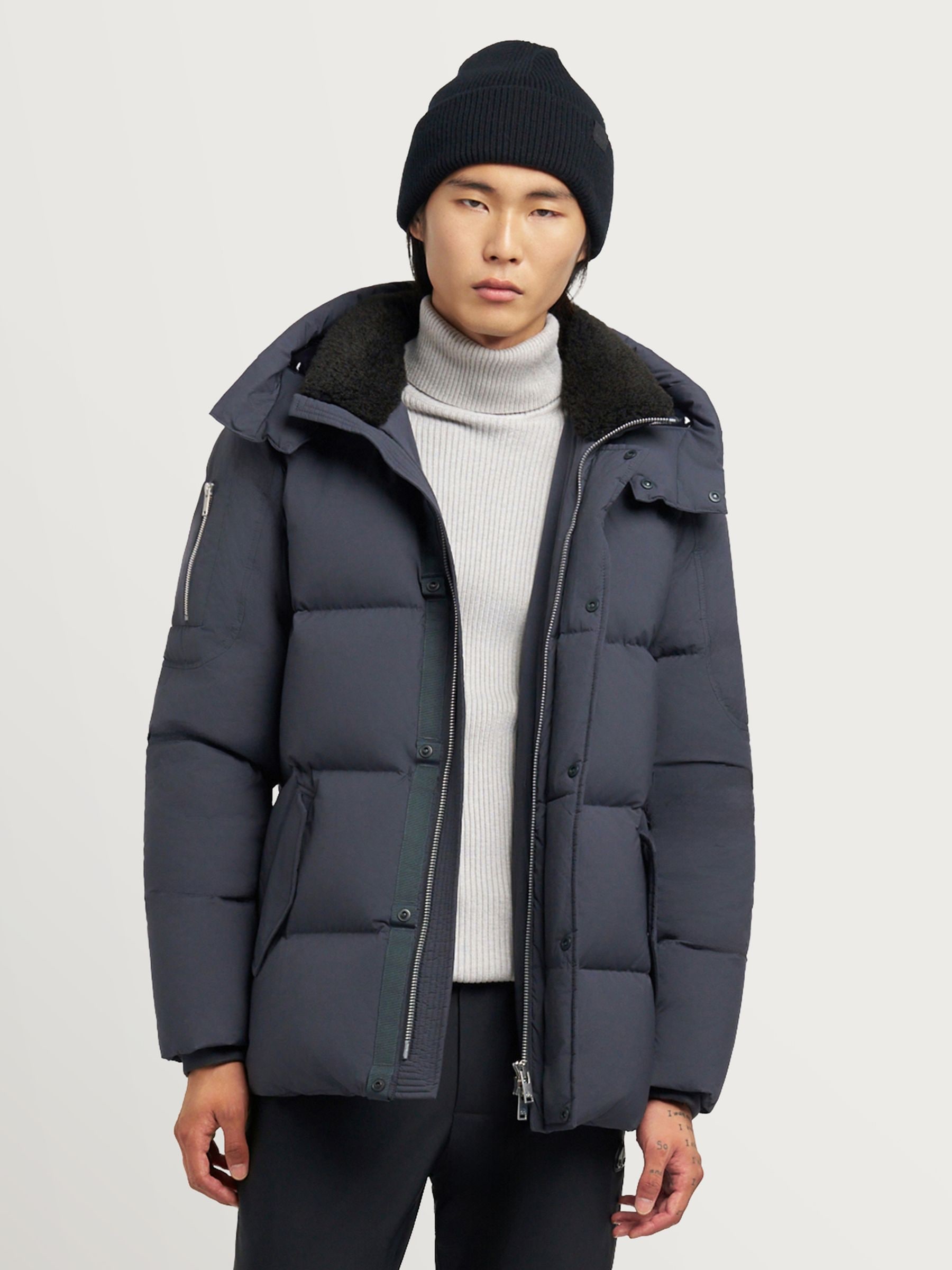 トップス Anderson's EVEREST Chacoal Gray Buy Moose Knuckles Grey Everest 3Q Quilted Down Puffer Jacket from