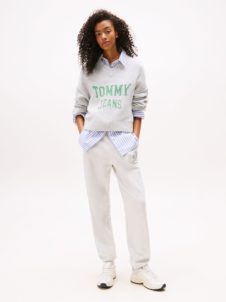 Tommy Jeans Grey Crest Joggers - Image 1 of 5 Tommy Jeans Grey Crest Joggers - Image 1 of 5