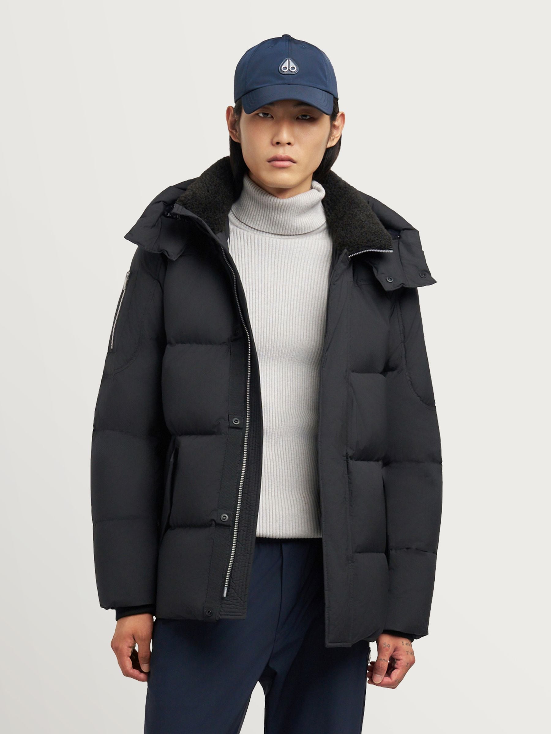 Buy Moose Knuckles Black Everest 3Q Quilted Down Puffer Jacket