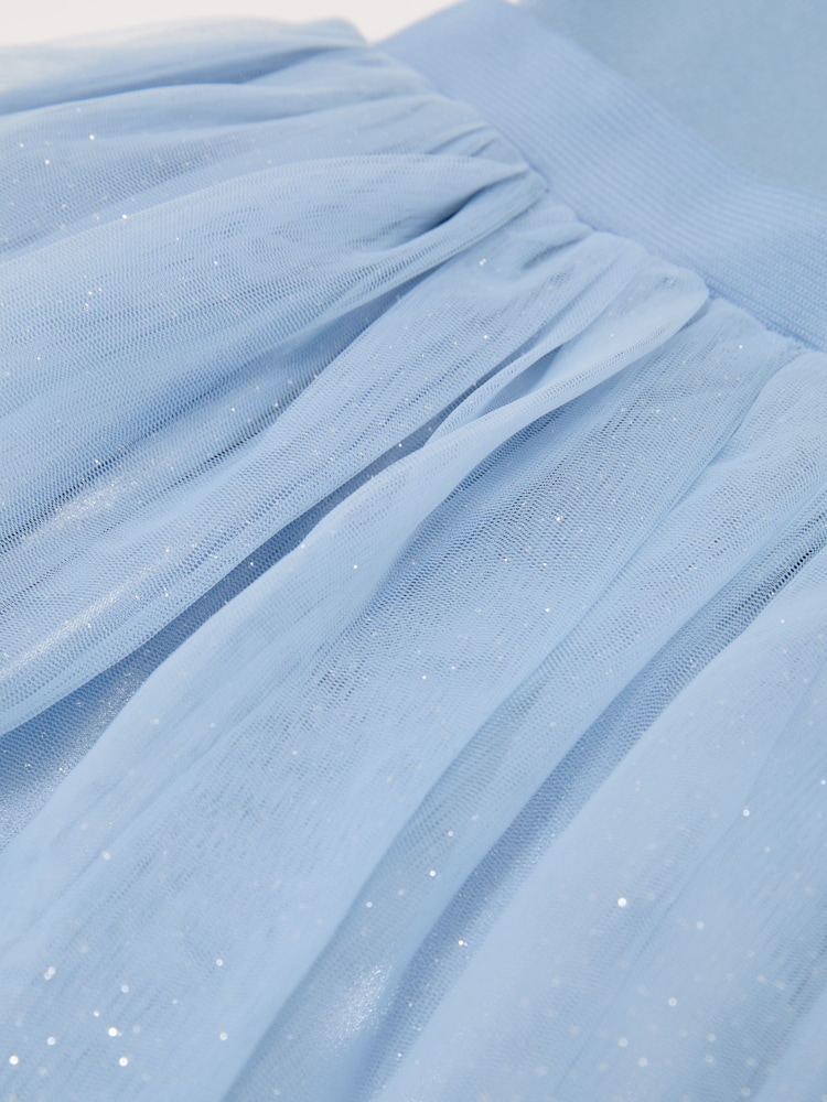 Reiss Blue Dahlia Jersey Tulle-Skirt Sleeveless Dress - Image 2 of 2