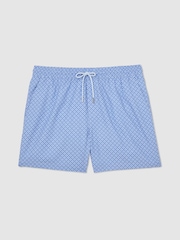Reiss Blue Orient Geometric-Print Swim Shorts - Image 2 of 6