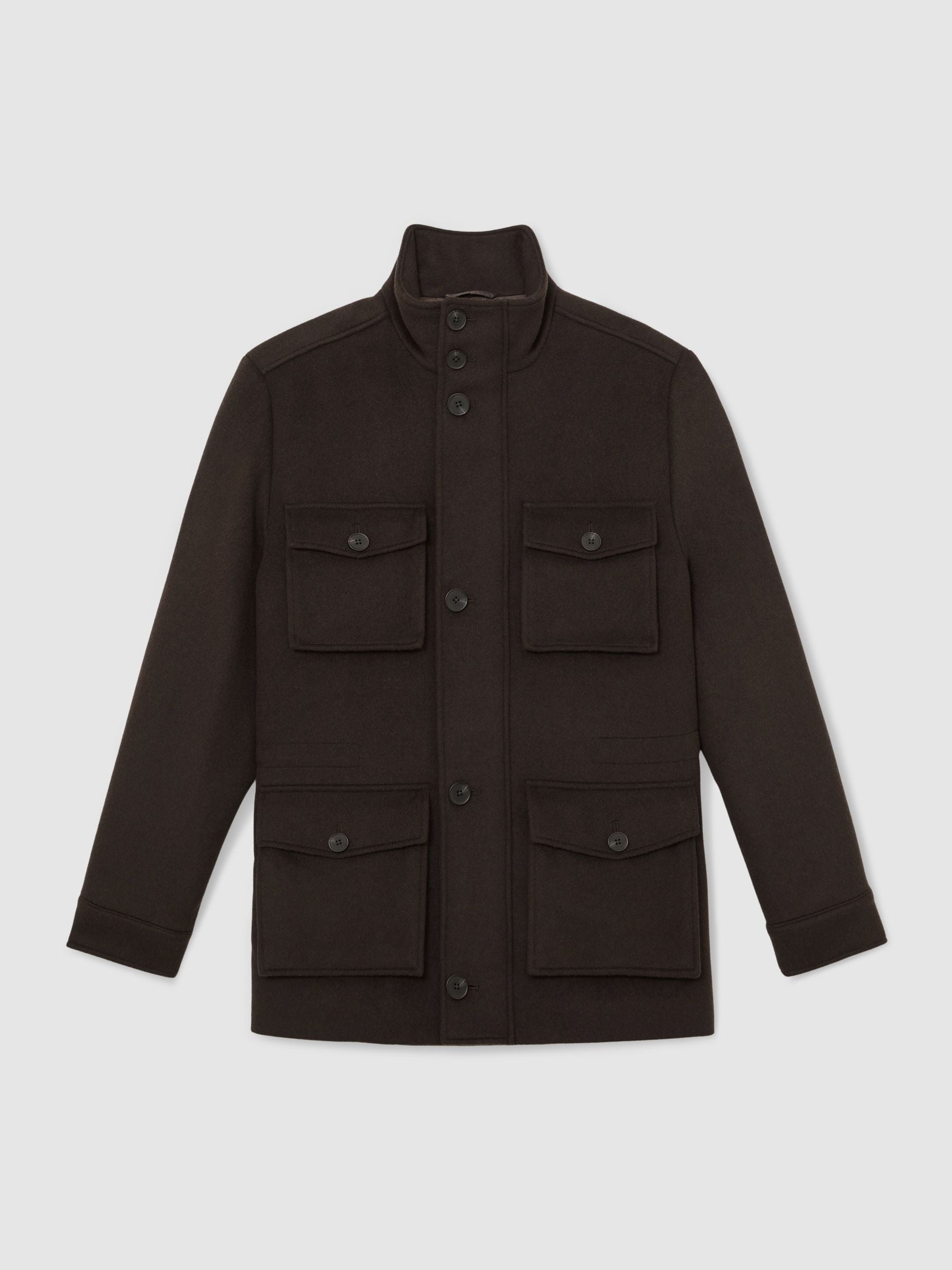 【極美品✨】todayful heavy wool jacket Buy Reiss Dark Brown Trident Wool-Blend Four-Pocket Jacket from