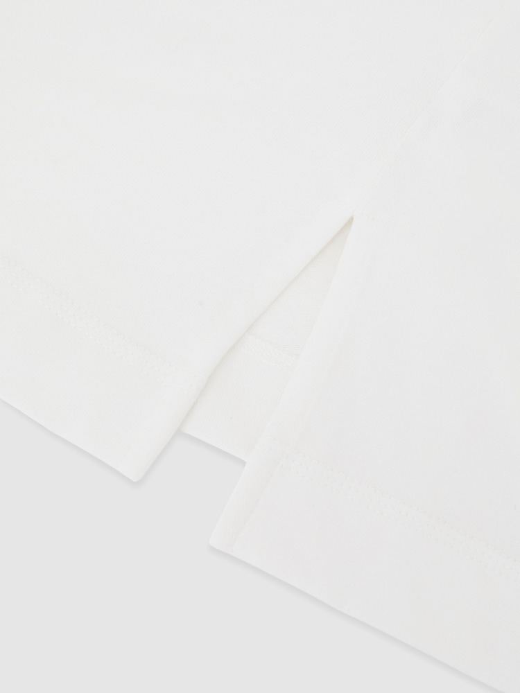 Reiss White Lara Cotton Ribbed-Neck Oversized T-Shirt - Image 7 of 7 Reiss White Lara Cotton Ribbed-Neck Oversized T-Shirt - Image 7 of 7