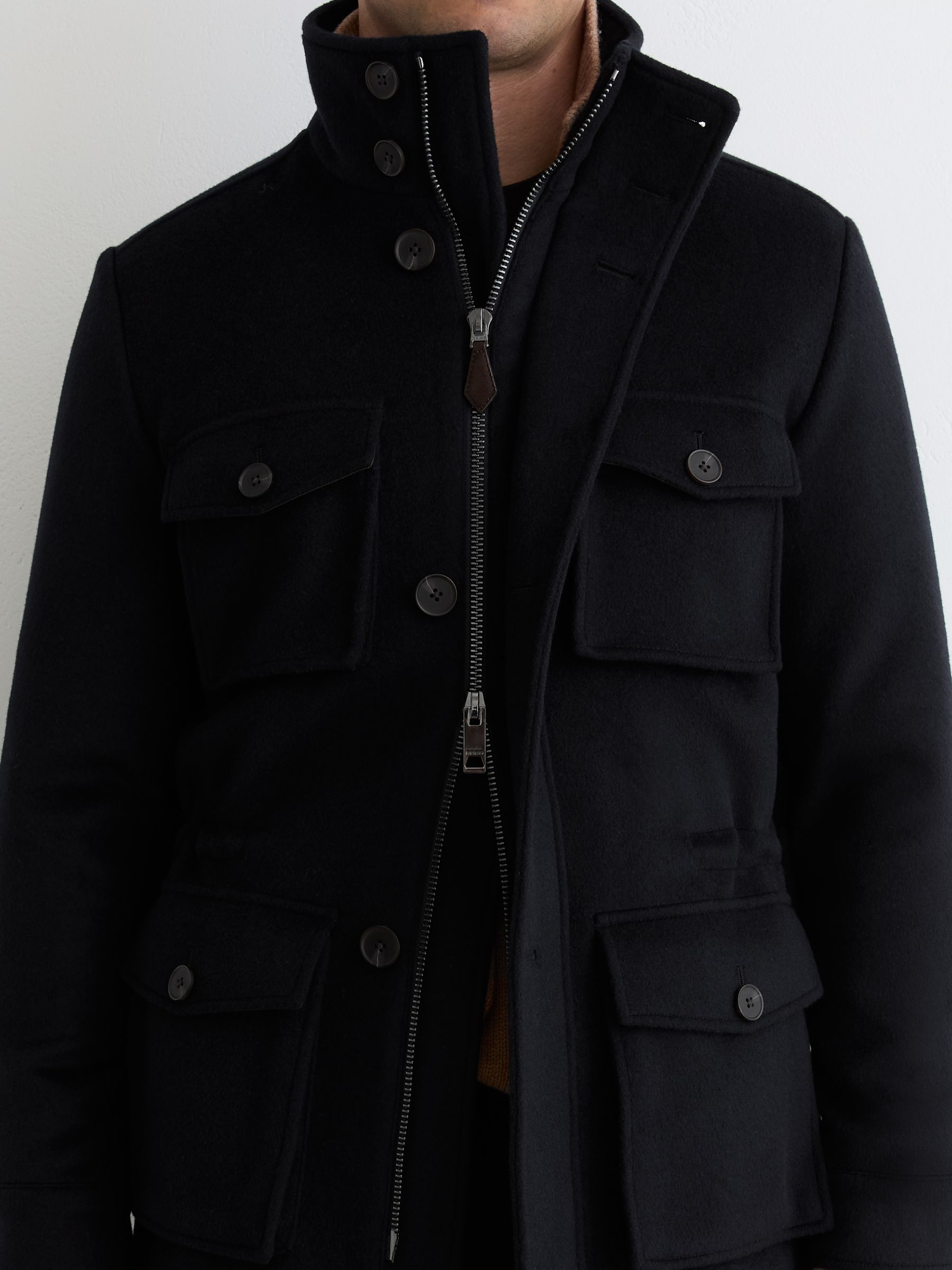 Buy Reiss Navy Trident Wool-Blend Four-Pocket Jacket from Next USA