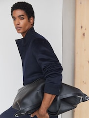 Reiss Navy Trident Wool-Blend Four-Pocket Jacket - Image 6 of 9