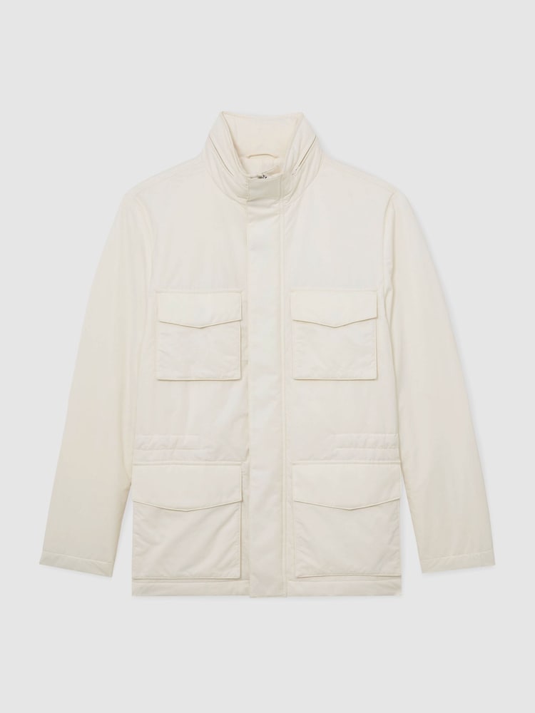 Reiss Stone Oswald Cotton-Blend Padded Four-Pocket Jacket - Image 2 of 6