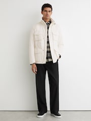 Reiss Stone Oswald Cotton-Blend Padded Four-Pocket Jacket - Image 4 of 6