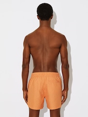 Reiss Tangerine Orange Orient Geometric-Print Swim Shorts - Image 5 of 6