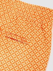 Reiss Tangerine Orange Orient Geometric-Print Swim Shorts - Image 6 of 6