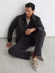 Reiss Henry Bonded-Leather Elasticated Trainers - תמונה 2 מתוך 5