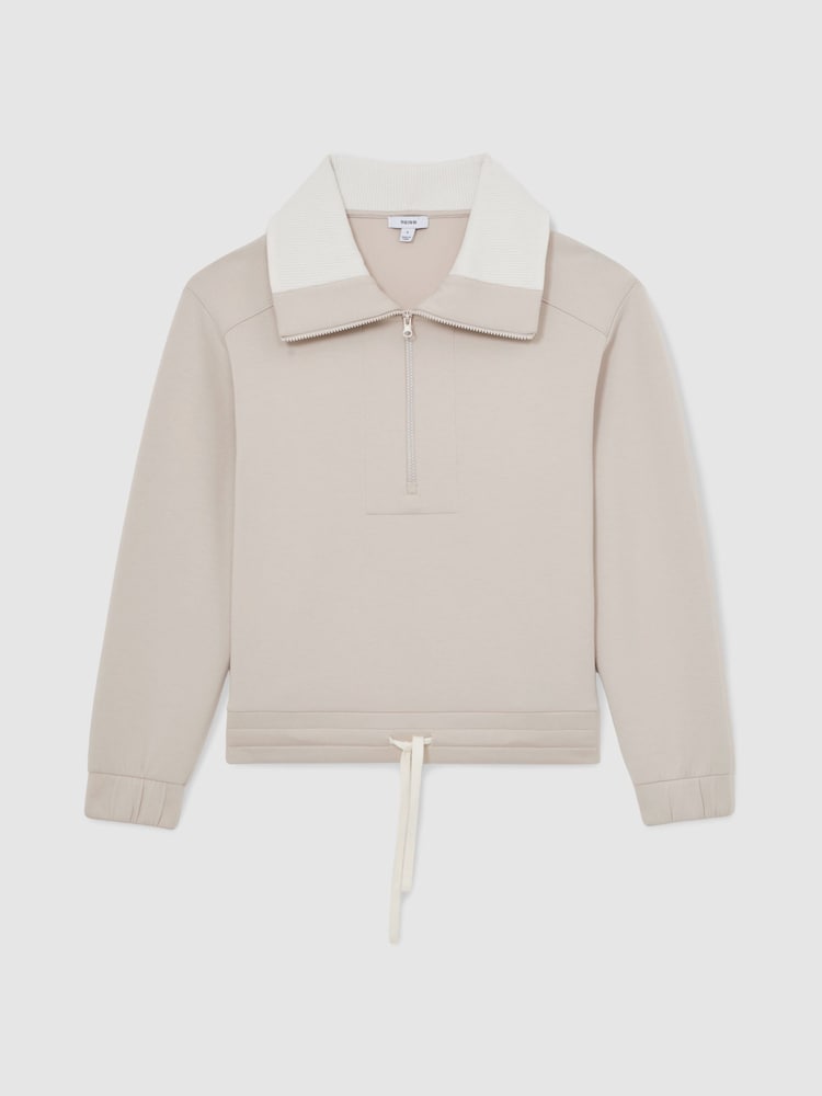 Reiss Stone Neutral Laney Sweat Top - Image 2 of 6 Reiss Stone Neutral Laney Sweat Top - Image 2 of 6