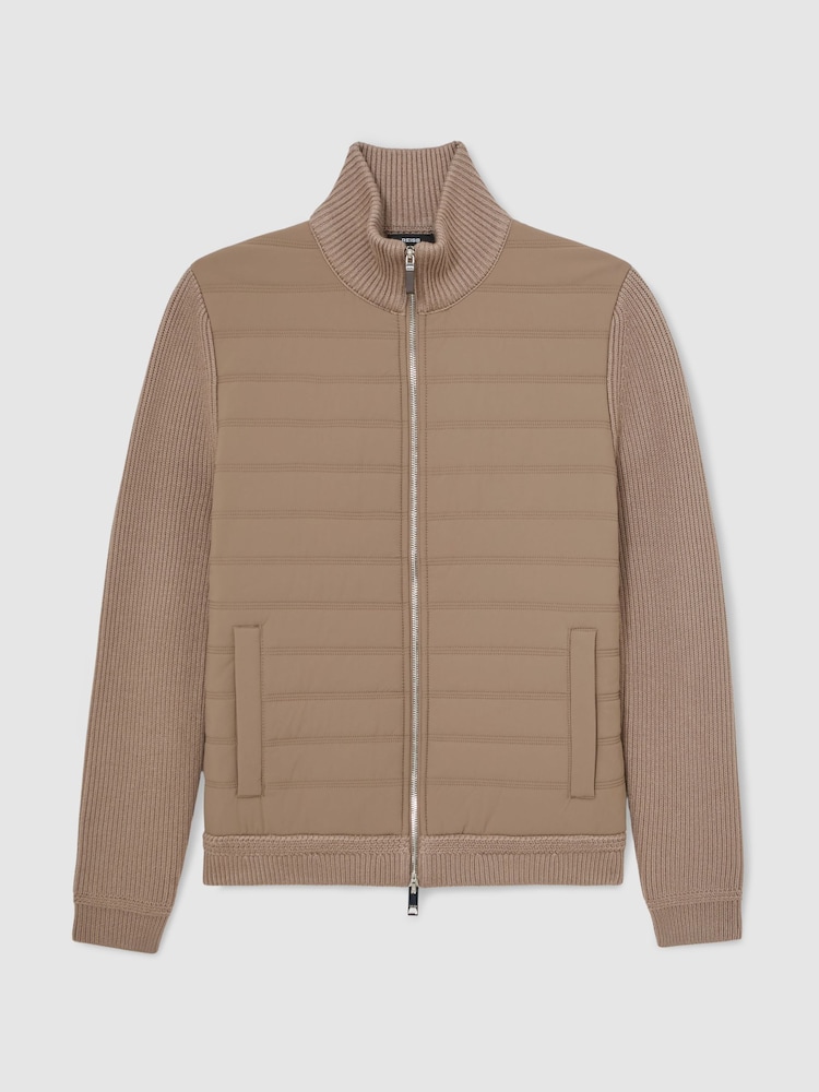 Reiss Taupe Brown Townsend Cardigan - Image 2 of 6 Reiss Taupe Brown Townsend Cardigan - Image 2 of 6