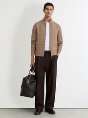 Reiss Taupe Brown Townsend Cardigan - Image 3 of 6