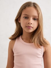 Reiss White/Pink/Navy Violet 3 Pack 3-9 yrs Stretch-Cotton Ribbed Vests - Image 4 of 6