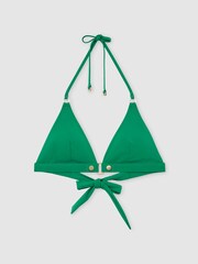 Reiss Green Sandy Triangle Stud-Detail Bikini Top - Image 2 of 6