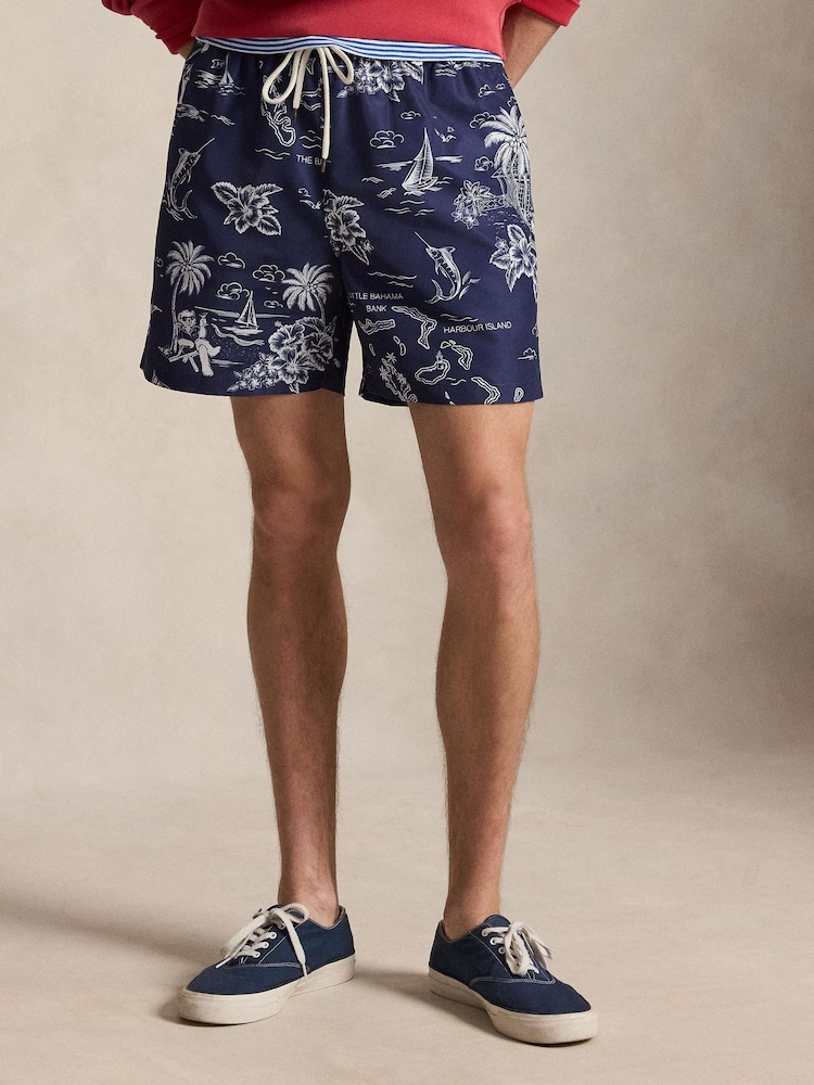 Polo Ralph Lauren Harbor Island Bear Woven Print Swim Shorts - Image 1 of 5