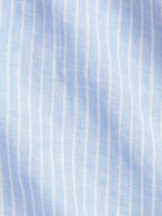 Polo Ralph Lauren Blue & White Custom Fit Linen Stripe Shirt - Image 2 of 2