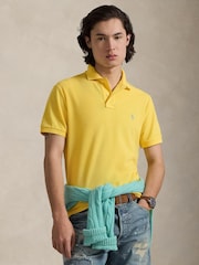 Polo Ralph Lauren Sunfish Yellow Custom Fit Pique Polo Shirt - Image 1 of 8