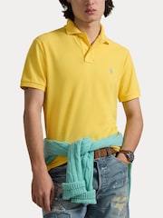 Polo Ralph Lauren Sunfish Yellow Custom Fit Pique Polo Shirt - Image 6 of 8