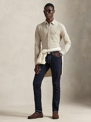 Polo Ralph Lauren Tuscan Beige Heather Custom Fit Featherweight Mesh Shirt - Image 3 of 9