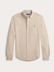 Polo Ralph Lauren Tuscan Beige Heather Custom Fit Featherweight Mesh Shirt - Image 8 of 9