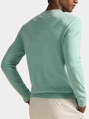 Polo Ralph Lauren Green Swallow Heather Fine Cotton Crewneck Jumper - Image 5 of 8