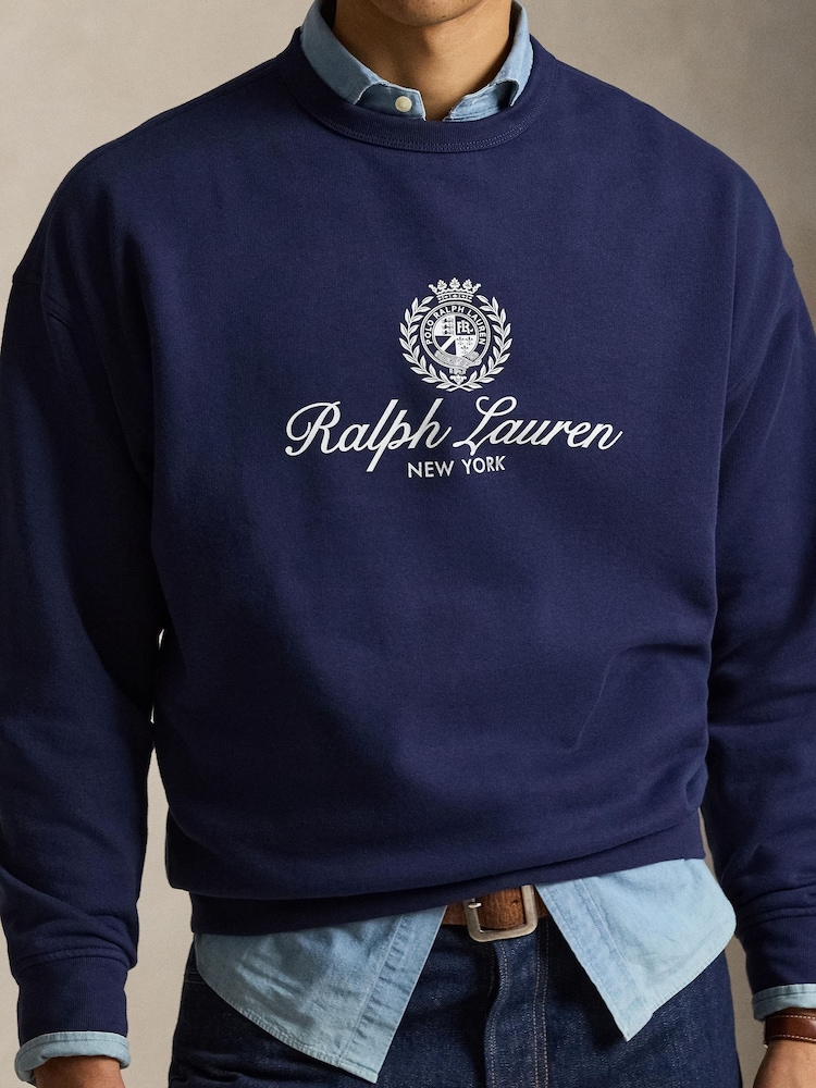 Polo Ralph Lauren Newport Navy Motif Logo Sweatshirt - Image 4 of 4