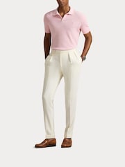 Polo Ralph Lauren Carmel Pink Cotton Linen Knit Polo Shirt - Image 7 of 8