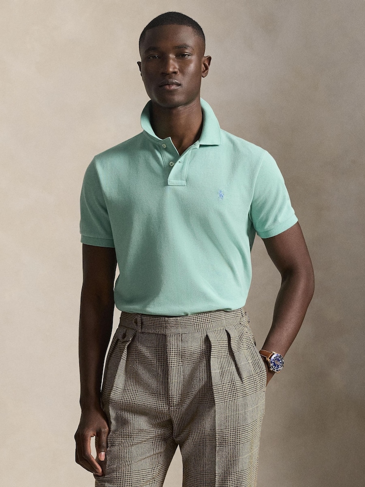 Polo Ralph Lauren Celadon Custom Fit Pique Polo Shirt - Image 1 of 4