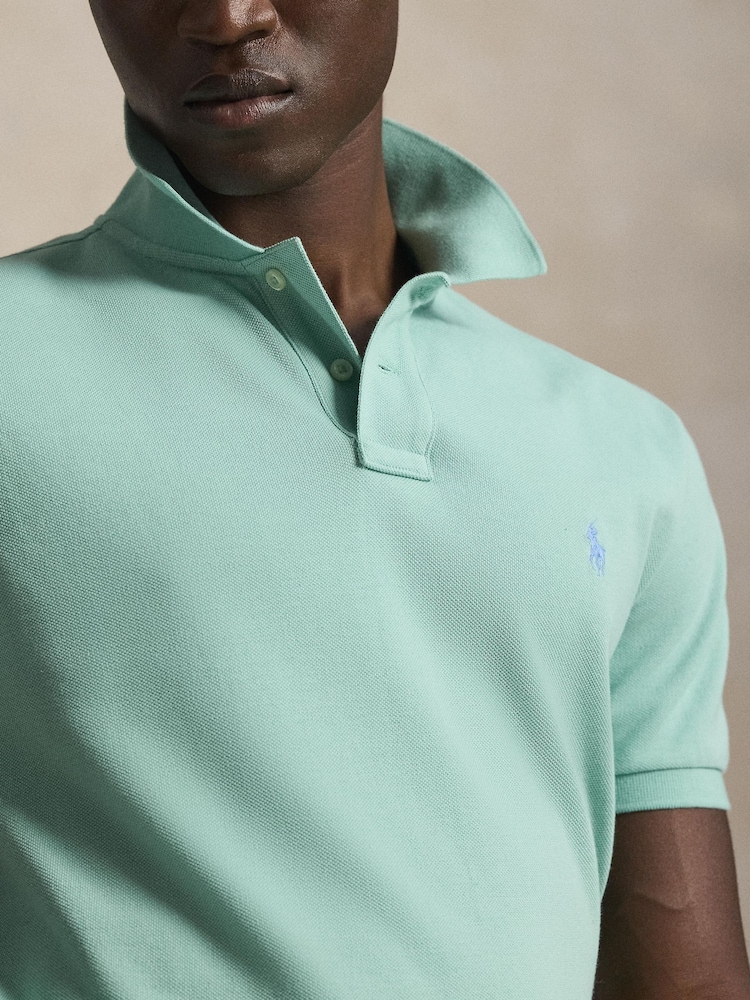 Polo Ralph Lauren Celadon Custom Fit Pique Polo Shirt - Image 4 of 4
