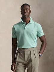 Polo Ralph Lauren Celadon Custom Fit Pique Polo Shirt - Image 5 of 7