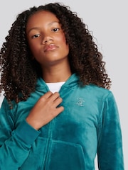 Juicy Couture Green Diamante Zip Through Hoodie - Image 4 of 8