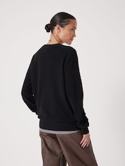 Hush Black Ivy Fine Merino Crew Jumper - Image 3 of 5