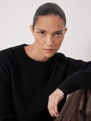 Hush Black Ivy Fine Merino Crew Jumper - Image 4 of 5