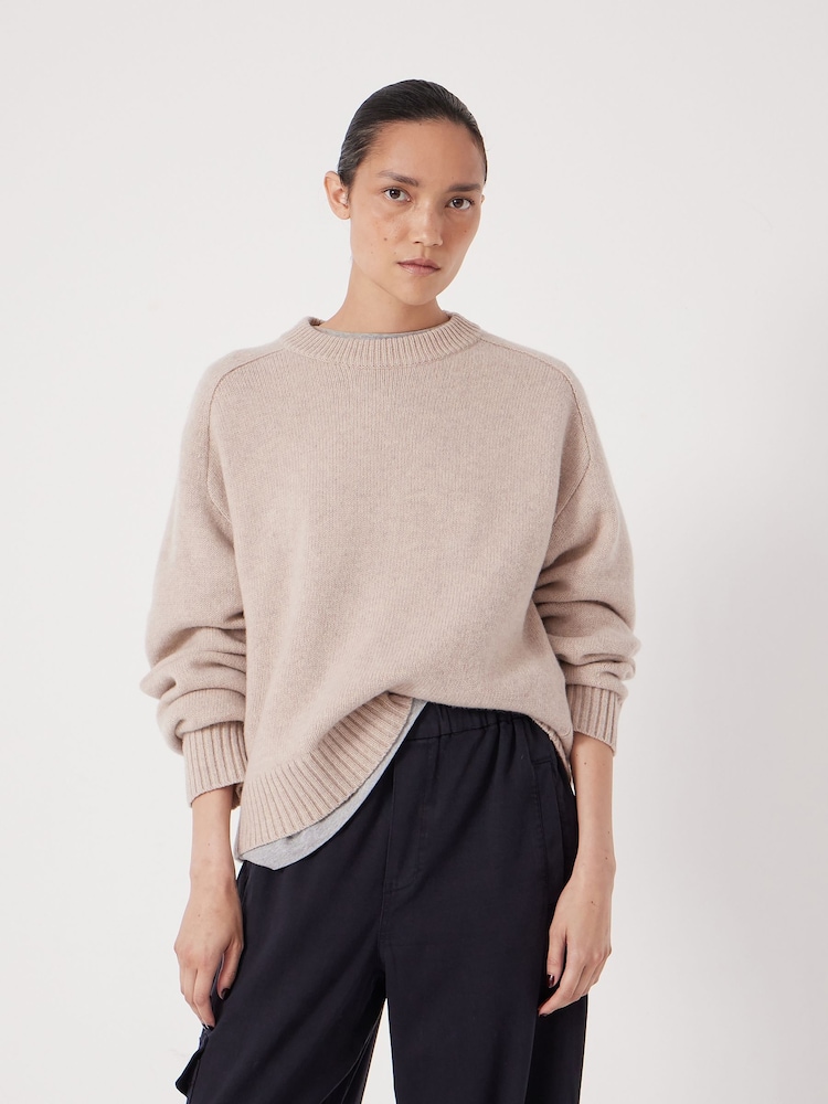 Hush Natural Nina Merino Wool Cropped Jumper - Image 1 of 6