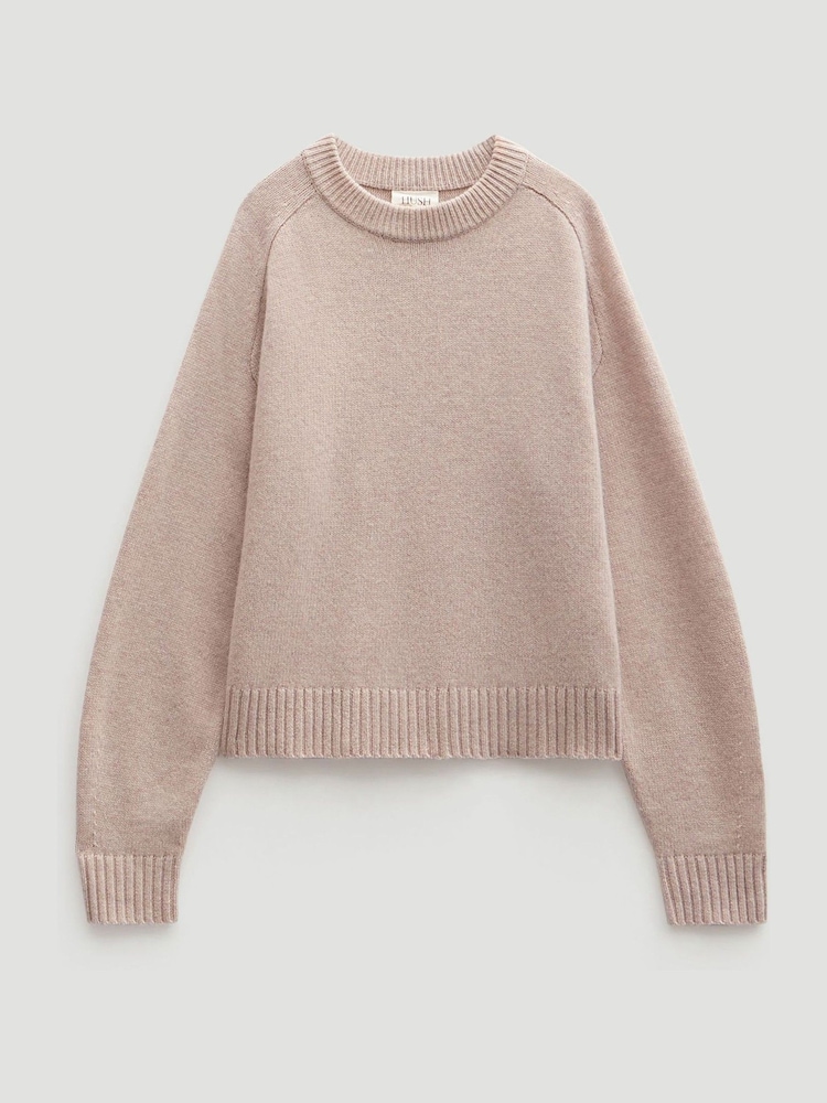 Hush Natural Nina Merino Wool Cropped Jumper - Image 6 of 6